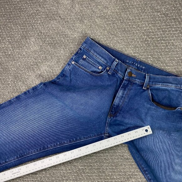 Mott & Bow Straight Jeans Men's 34 x 34 Measures 34 x 32 Blue Straight Leg - Picture 11 of 12